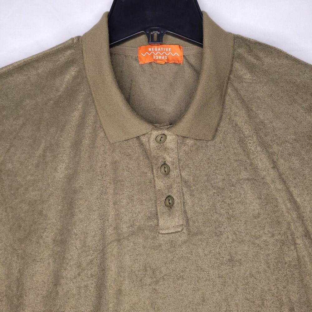 Negative Space Terry Polo Mens XL Army Green Towel Beach